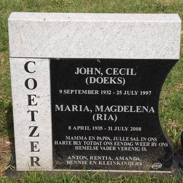 COETZER John Cecil 1932-1997 &amp; Maria Magdalena 1935-2008