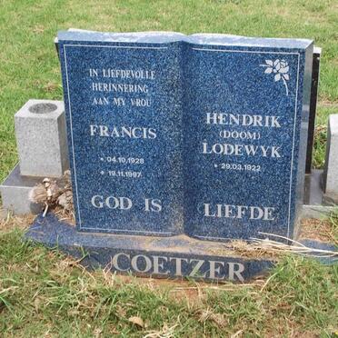 COETZER Hendrik Lodewyk 1922-2008 &amp; Francis 1928-1997