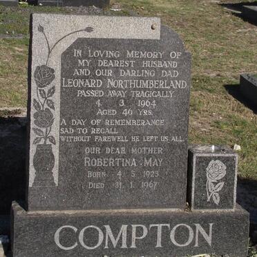 COMPTON Leonard Northumberland -1964 &amp; Robertina May 1923-1967
