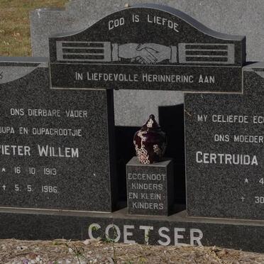 COETSER Pieter Willem 1913-1986 &amp; Gertruida Magrietha 1919-1980