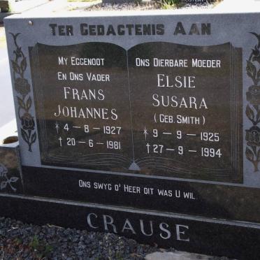 CRAUSE Frans Johannes 1927-1981 &amp; Elsie Susara SMITH 1925-1994
