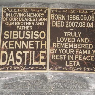 DASTILE Sibusiso Kenneth 1986-2007