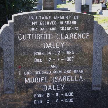DALEY Cuthbert Clarence 1895-1967 &amp; Muriel Isabella 1898-1982