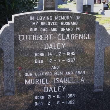 DALEY Cuthbert Clarence 1895-1967 &amp; Muriel Isabella 1898-1982