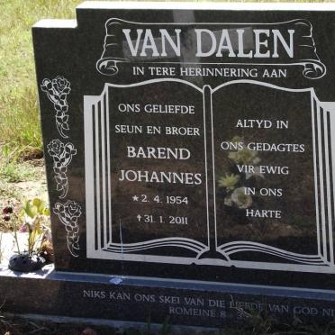 DALEN Barend Johannes, van 1954-2011