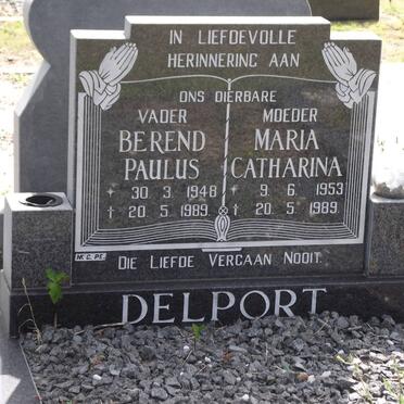 DELPORT Berend Paulus 1948-1989 &amp; Maria Catharina 1953-1989