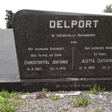 DELPORT Christoffel Antonie 1903-1970 &amp; Aletta Catherina 1900-1988