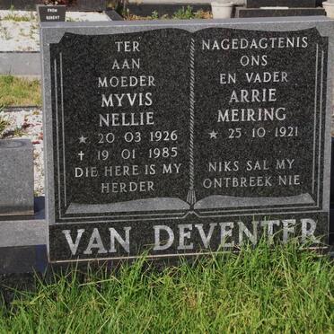 DEVENTER Myvis Nellie, van 1926-1985 &amp; Arrie Meiring 1921-