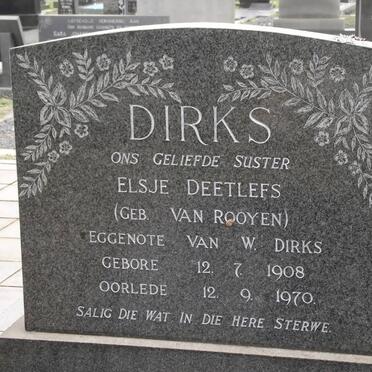 DIRKS Elsje Deetlefs nee VAN ROOYEN 1908-1970