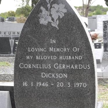 DICKSON Cornelius Gerhardus 1946-1970