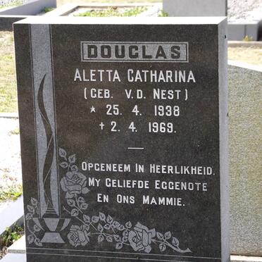 DOUGLAS Aletta Catherina nee V.D. NEST 1938-1969