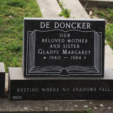DONCKER Gladys Margaret, de 1940-1984