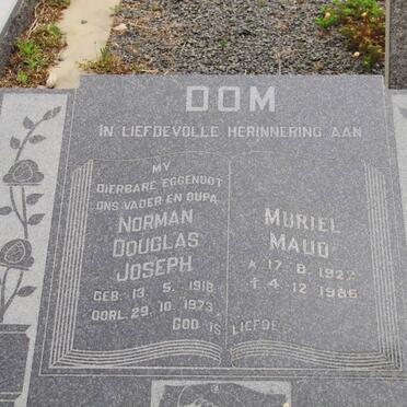 DOM Norman Douglas Joseph 1918-1973 &amp; Muriel Maud 1922-1965