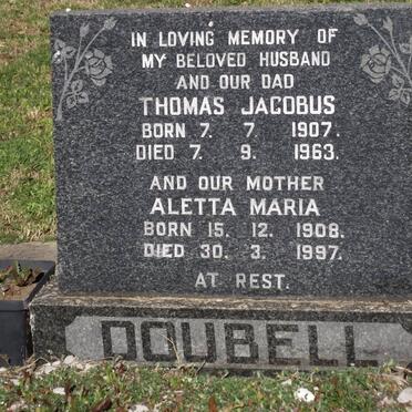 DOUBELL Thomas Jacobus 1907-1963 &amp; Aletta Maria 1908-1997