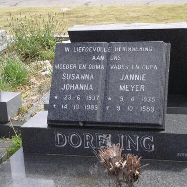 DORFLING Jannie Meyer 1935-1989 &amp; Susanna Johanna 1937-1989