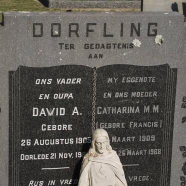 DORFLING David A. 1905-198? &amp; Catherina M.M FRANCIS 1909-1968