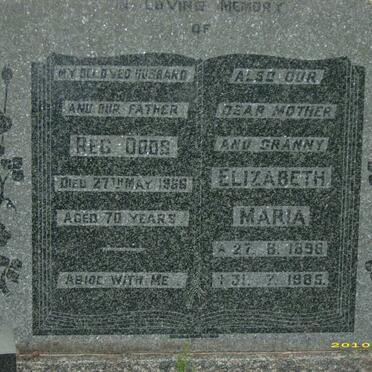 DODS Reg -1966 &amp; Elizabeth Maria 1896-1985