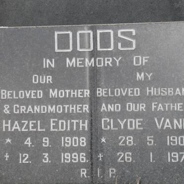 DODS Clyde Vane 1906-1974 &amp; Hazel Edith 1908-1996