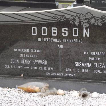 DOBSON John Henry Hayward 1922-1974 &amp; Susanna Elizabeth 1925-2008