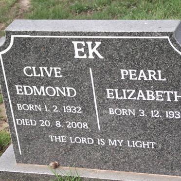 EK Clive Edmond 1932-2008 &amp; Pearl Elizabeth 1936-