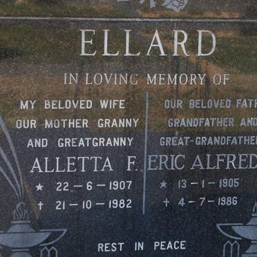 ELLARD Eric Alfred 1905-1986 &amp; Alletta F. 1907-1982 