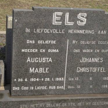 ELS Johannes Christoffel 1904-1968 &amp; Augusta Mable 1904-1993