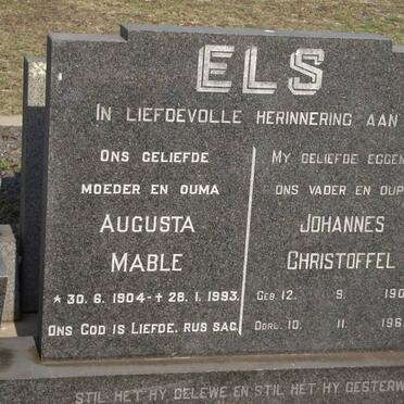 ELS Johannes Christoffel 1904-1968 &amp; Augusta Mable 1904-1993