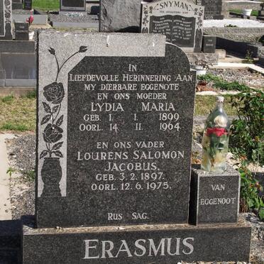 ERASMUS Lourens Salomon Jacobus 1897-1975 &amp; Lydia Maria 1899-1964