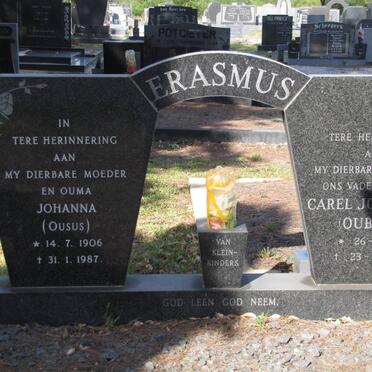 ERASMUS Carel Johannes 1915-1975 &amp; Johanna 1906-1987