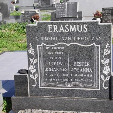 ERASMUS Louw Johannes 1930-1990 &amp; Hester Johanna 1928-2011
