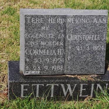 ETTEIN Christoffel J. 1924-1995 &amp; Cornelia H.A. 1924-1988