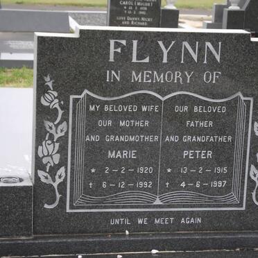 FLYNN Peter 1915-1997 &amp; Marie 1920-1992