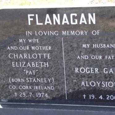 FLANAGAN Roger Gavin Aloysious -2003 &amp; Charlotte Elizabeth STANLEY -1974