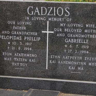 GADZIOS Pelopidas Phillip 1917-1994 &amp; Gabrielle 1919-1994