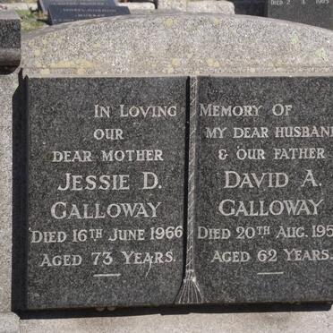 GALLOWAY David A. -1959 &amp; Jessie D. -1966