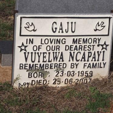 GAJU Vuyelwa Ncapayi 1959-2007
