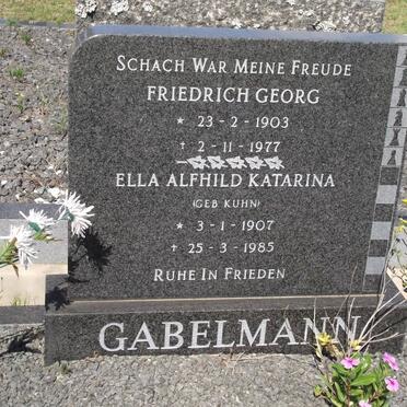 GABELMANN Friedrich Georg 1903-1977 &amp; Ella Alfhild Katarina KUHN 1907-1985
