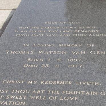 GEND Thomas Watson, van 1897-1977 &amp; Susanna Magdalena VILJOEN 1890-1969