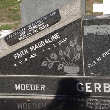 GERBER Gideon Nicholas Jakob 1916-1979 &amp; Faith Magdaline 1922-2006