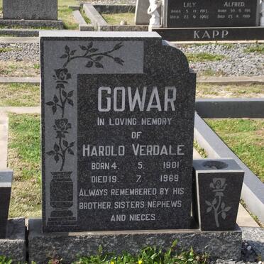 GOWAR Harold Verdale 1901-1969