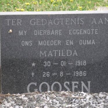 GOOSEN Matilda 1918-1986