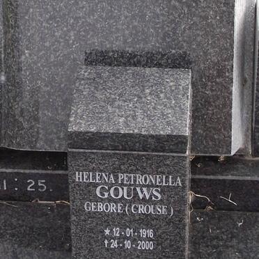 GOUWS Helena Petronella nee CROUSE 1916-2000