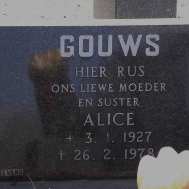 GOUWS Alice 1927-1978