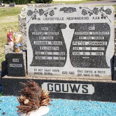 GOUWS Pieter Johannes 1897-1964 &amp; Johanna Maria Elizabeth 1908-1972