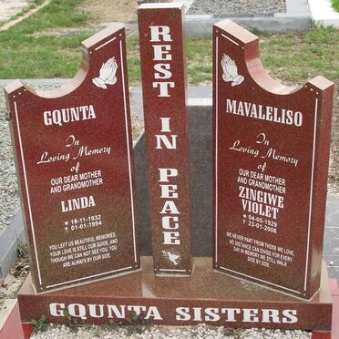 GQUNTA Linda 1932-1994 ::  MAVALELISO Zingiwe Violet 1929-2006