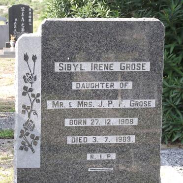 GROSE Sibyl Irene 1908-1989