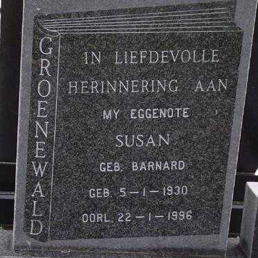 GROENEWALD Susan nee BARNARD 1930-1996