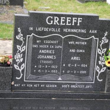 GREEFF Andries Johannes 1922-1993 &amp; Ariel 1924-2005