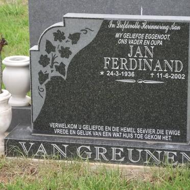 GREUNEN Jan Ferdinand, van 1936-2002