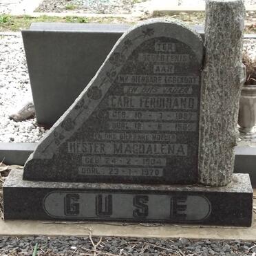 GUSE Carl Ferdinand 1887-1965 &amp; Hester Magdalena 1894-1970
